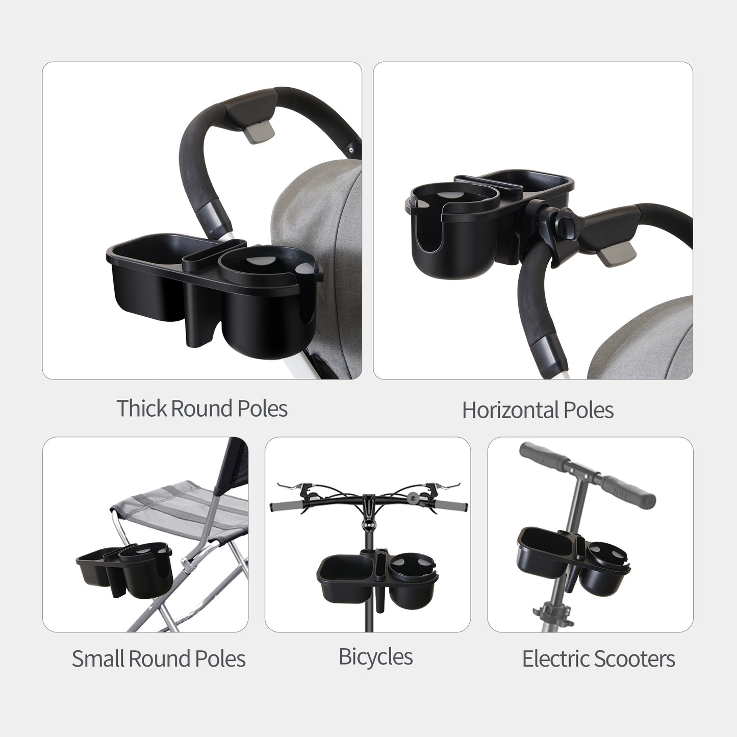 Baby Stroller Parent Cup Holders 3 in 1